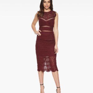 Bardot Mariano Lace Sheath Dress Boysnberry
